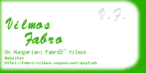 vilmos fabro business card